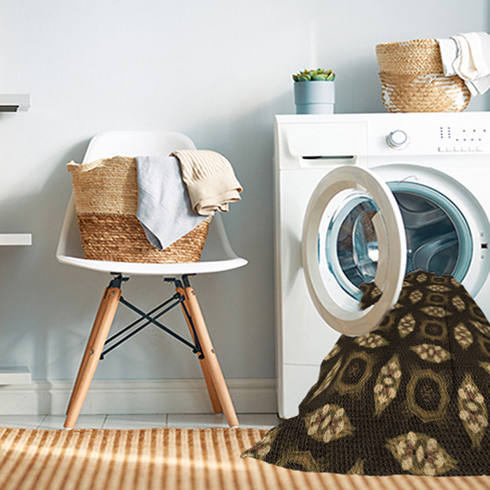 Machine Washable Transitional Light Brown Rug in a Washing Machine, wshpat3616brn