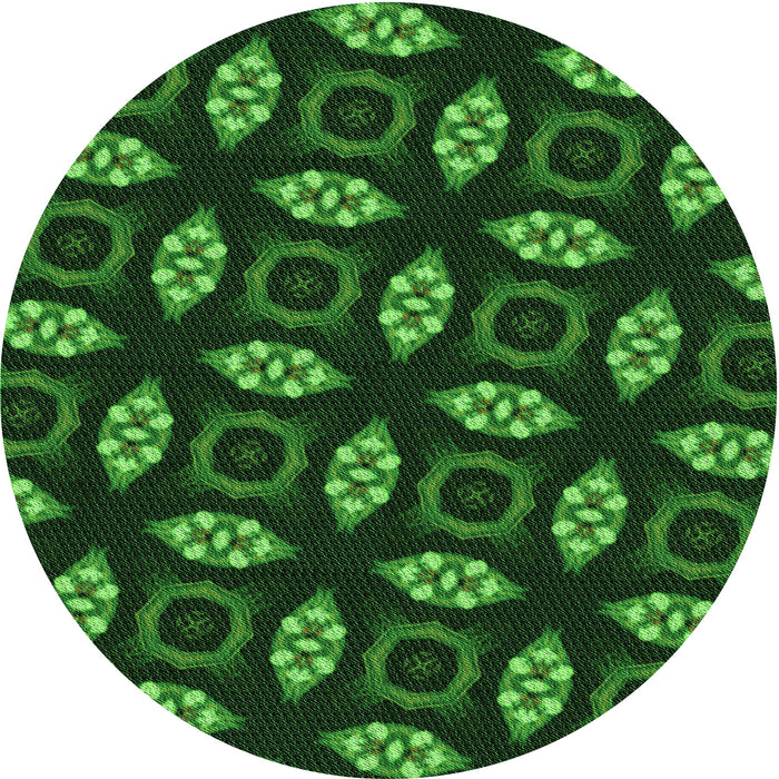 Square Patterned Dark Forest Green Rug, pat3616grn