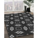 Patterned Midnight Gray Rug in Family Room, pat3616gry
