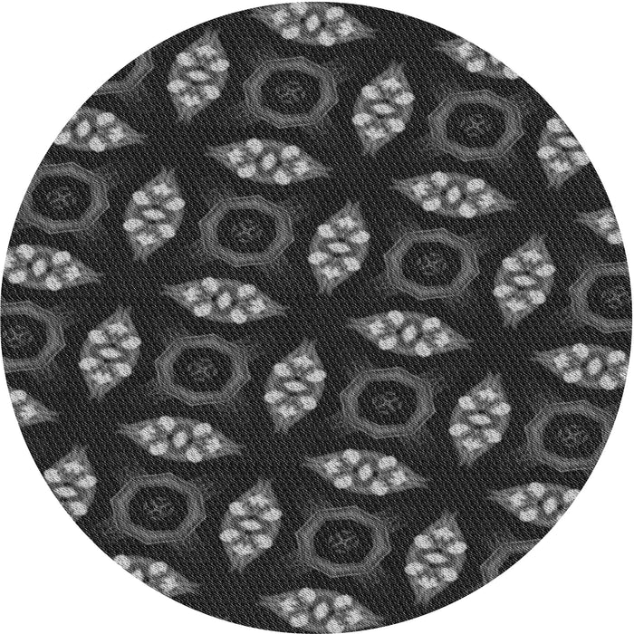 Square Patterned Midnight Gray Rug, pat3616gry