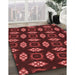 Patterned Red Rug in Family Room, pat3616rd