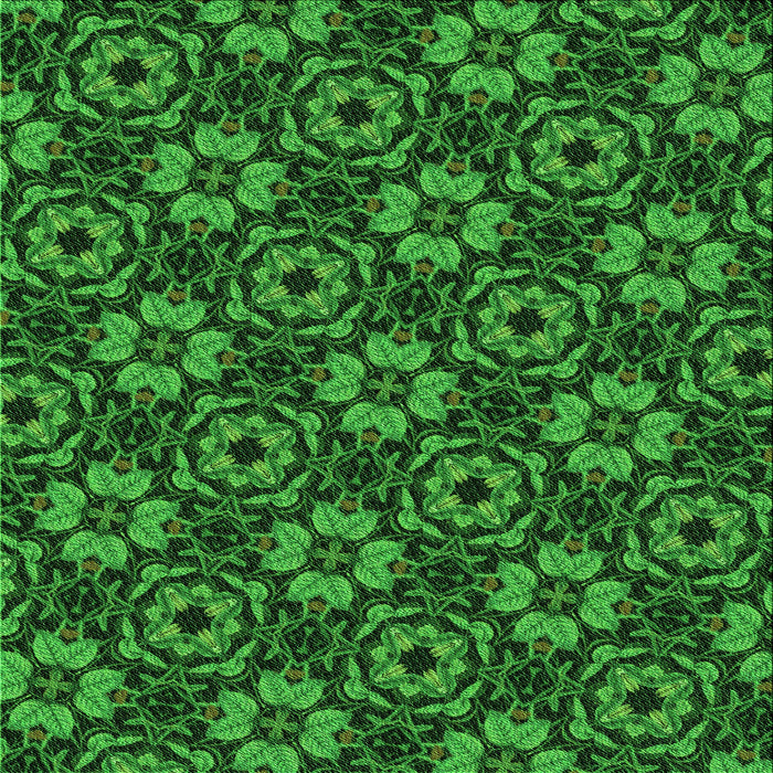 Round Machine Washable Transitional Deep Emerald Green Rug, wshpat3617grn