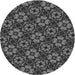 Square Patterned Charcoal Black Rug, pat3617gry