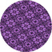 Square Machine Washable Transitional Purple Rug in a Living Room, wshpat3617pur