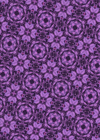 Machine Washable Transitional Purple Rug, wshpat3617pur