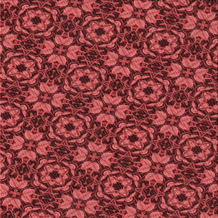 Round Patterned Red Rug, pat3617rd