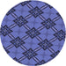 Square Machine Washable Transitional Light Slate Blue Rug in a Living Room, wshpat3618blu