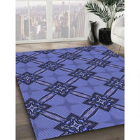 Patterned Light Slate Blue Rug, pat3618blu