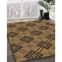 Patterned Cinnamon Brown Rug, pat3618brn