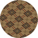 Square Patterned Cinnamon Brown Rug, pat3618brn