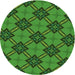 Square Patterned Deep Emerald Green Rug, pat3618grn