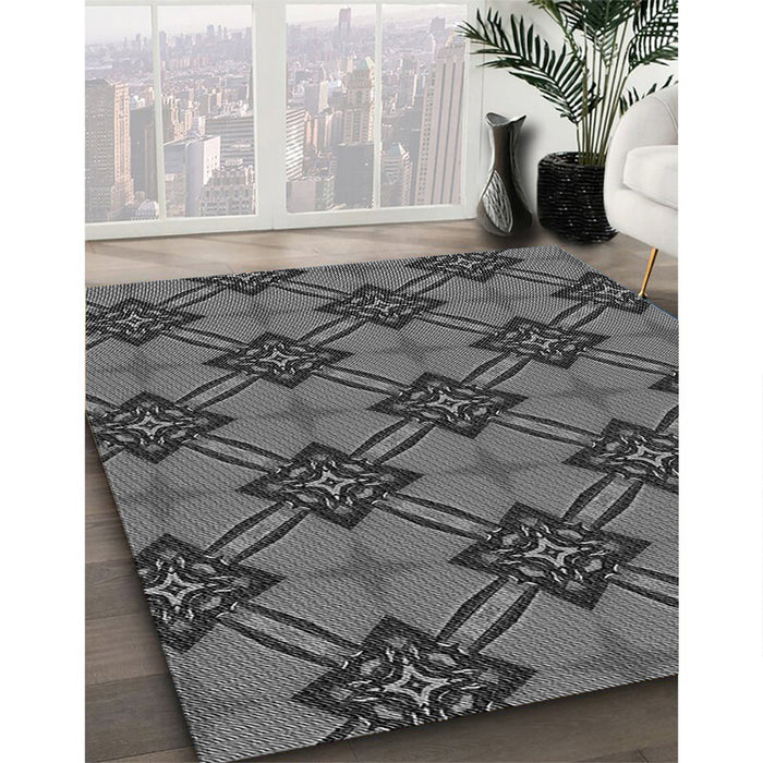 Machine Washable Transitional Gray Rug in a Family Room, wshpat3618gry