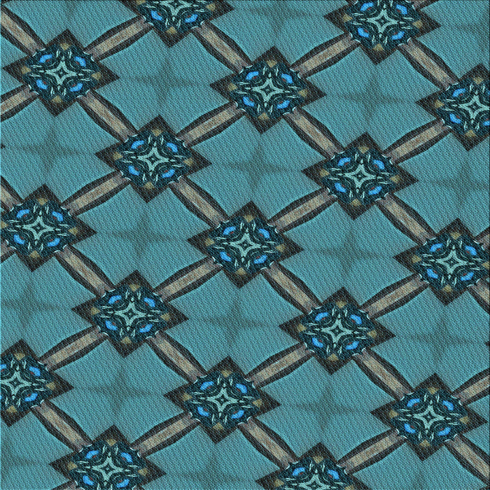 Round Patterned Dark Blue Grey Blue Rug, pat3618lblu