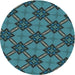 Square Patterned Dark Blue Grey Blue Rug, pat3618lblu