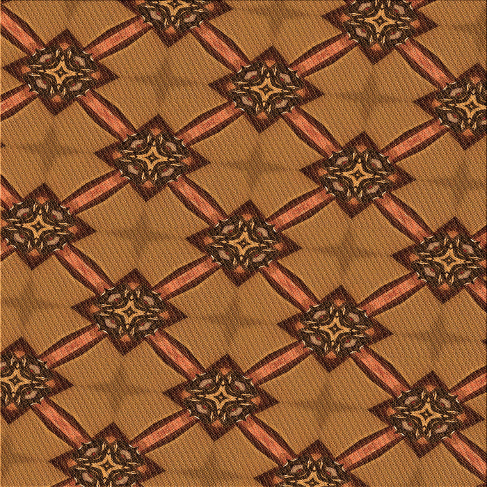 Round Patterned Neon Orange Rug, pat3618org