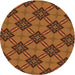 Square Patterned Neon Orange Rug, pat3618org
