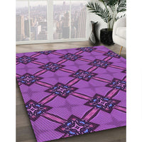 Patterned Dark Magenta Purple Rug, pat3618pur