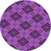 Square Patterned Dark Magenta Purple Rug, pat3618pur