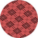 Square Patterned Tomato Red Rug, pat3618rd