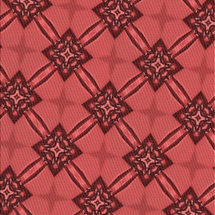 Patterned Tomato Red Rug, pat3618rd