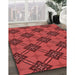 Patterned Tomato Red Rug in Family Room, pat3618rd