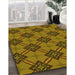 Patterned Dark Bronze Brown Rug in Family Room, pat3618yw