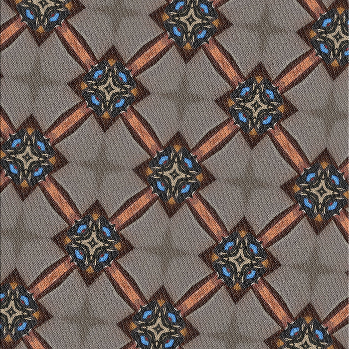 Patterned Chocolate Brown Novelty Rug, pat3618