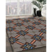 Patterned Chocolate Brown Novelty Rug in Family Room, pat3618