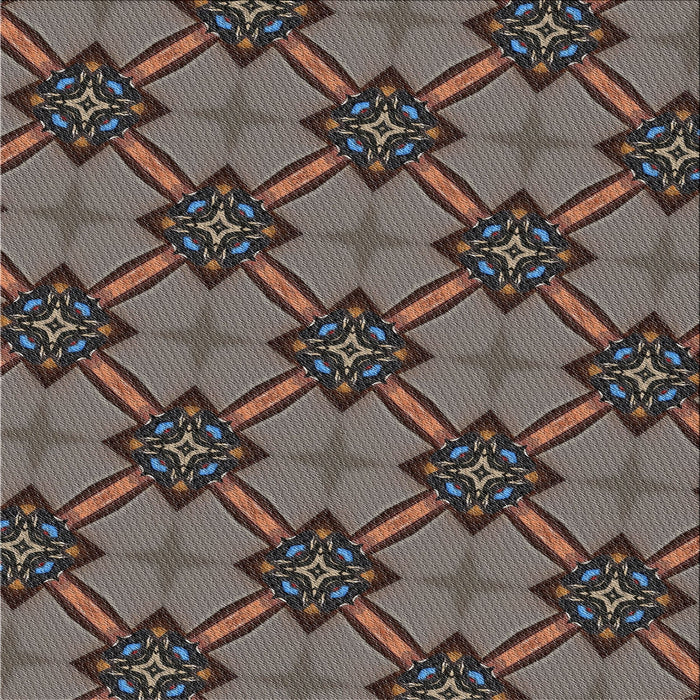 Square Patterned Chocolate Brown Novelty Rug, pat3618