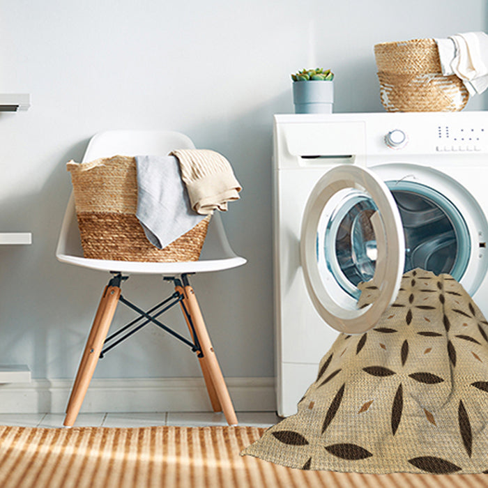 Machine Washable Transitional Copper Brown Rug in a Washing Machine, wshpat3619brn