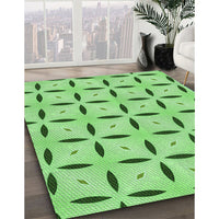 Patterned Jade Green Rug, pat3619grn