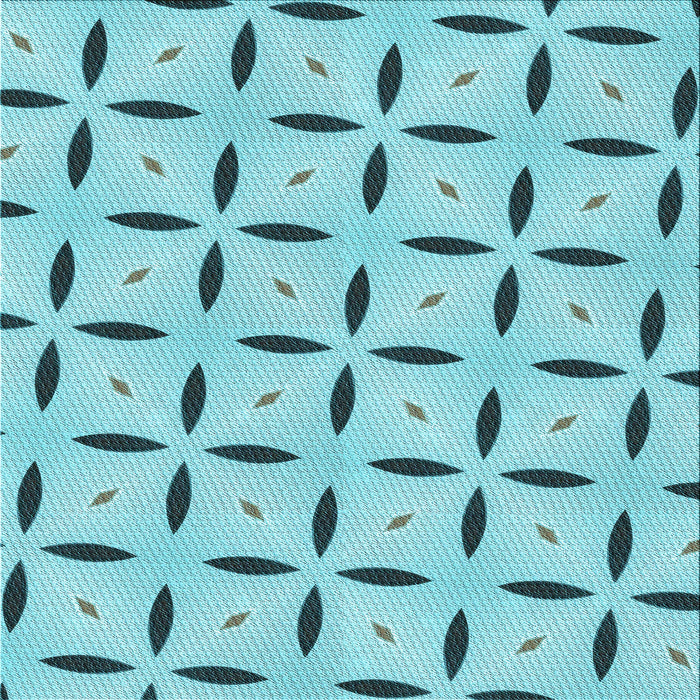 Round Patterned Light Sea Green Rug, pat3619lblu