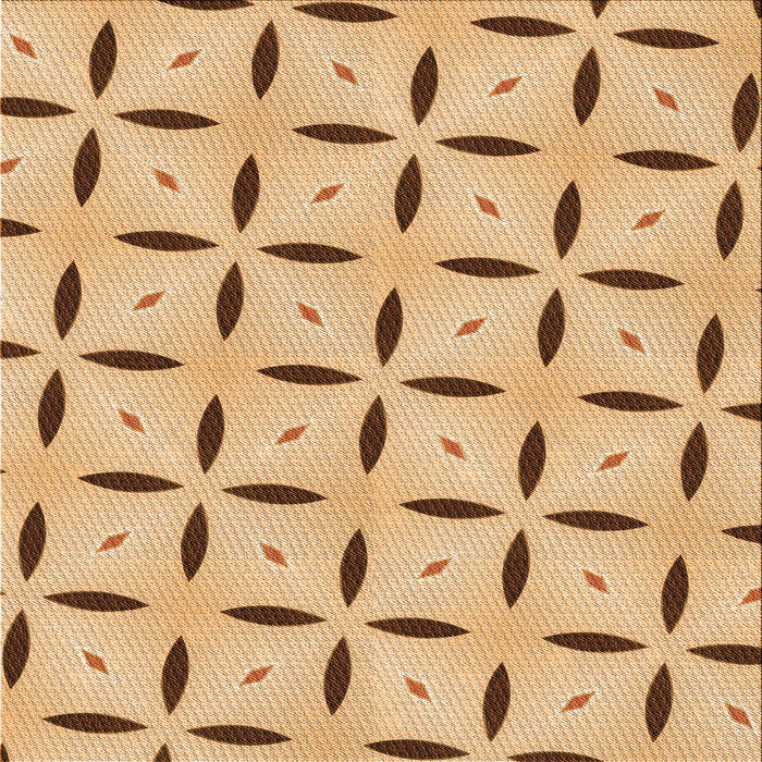 Round Patterned Yellow Rug, pat3619org