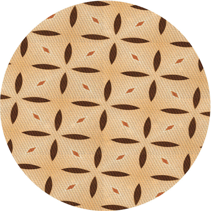 Square Patterned Yellow Rug, pat3619org