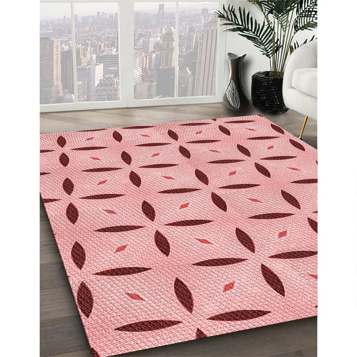 Machine Washable Transitional Red Rug in a Family Room, wshpat3619rd