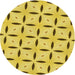 Square Patterned Yellow Rug, pat3619yw