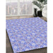 Machine Washable Transitional Blue Rug in a Family Room, wshpat362blu