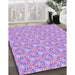 Machine Washable Transitional Blossom Pink Rug in a Family Room, wshpat362pur