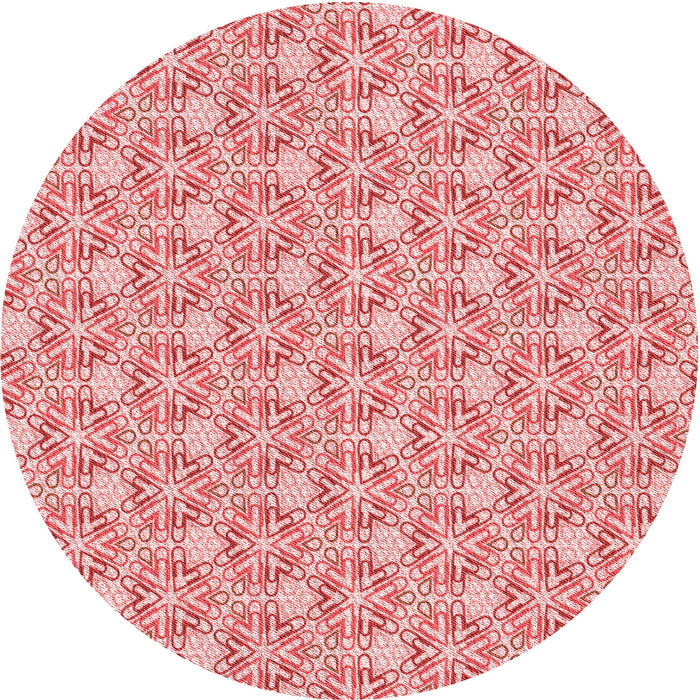 Square Patterned Deep Rose Pink Rug, pat362rd