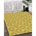 Machine Washable Transitional Bold Yellow Rug in a Family Room, wshpat362yw