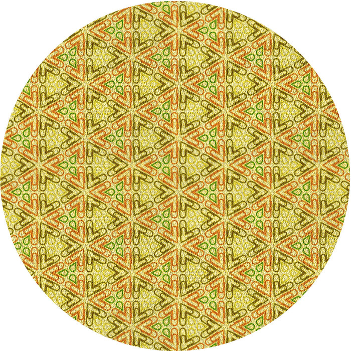 Square Patterned Bold Yellow Rug, pat362yw