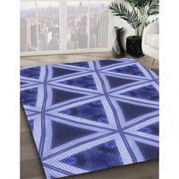 Patterned Denim Blue Rug, pat3620blu
