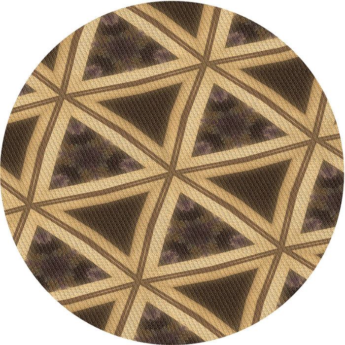 Square Patterned Golden Gold Rug, pat3620brn
