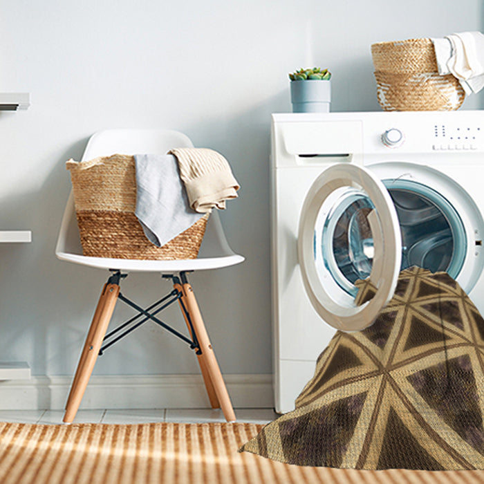 Machine Washable Transitional Golden Gold Rug in a Washing Machine, wshpat3620brn