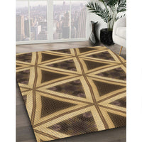 Patterned Golden Gold Rug, pat3620brn