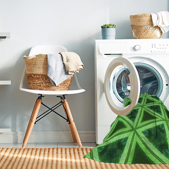 Machine Washable Transitional Green Rug in a Washing Machine, wshpat3620grn