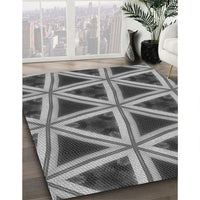 Patterned Black Rug, pat3620gry