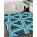 Patterned Teal Green Rug in Family Room, pat3620lblu