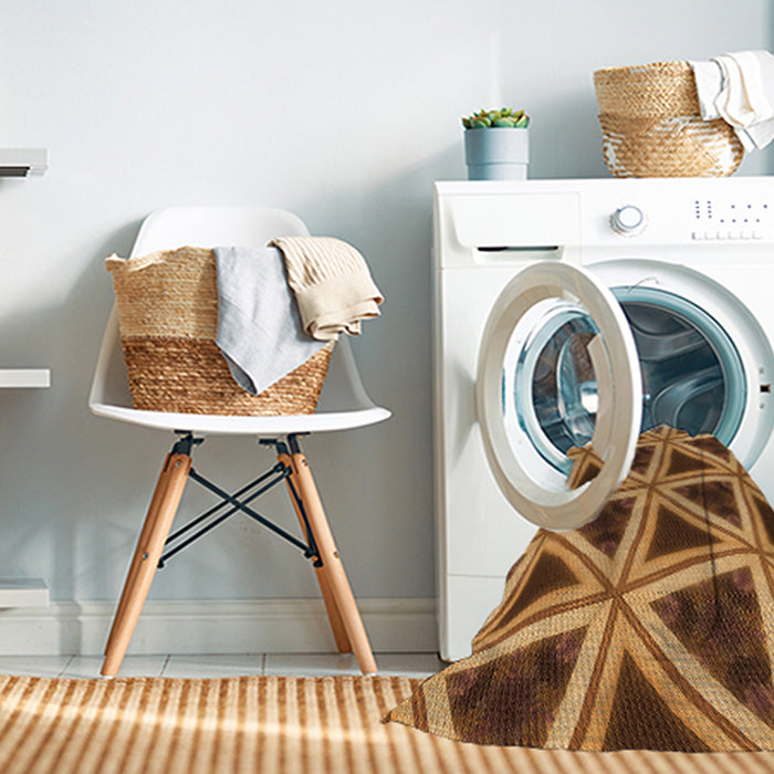Machine Washable Transitional Saddle Brown Rug in a Washing Machine, wshpat3620org