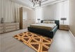 Patterned Saddle Brown Rug in a Bedroom, pat3620org